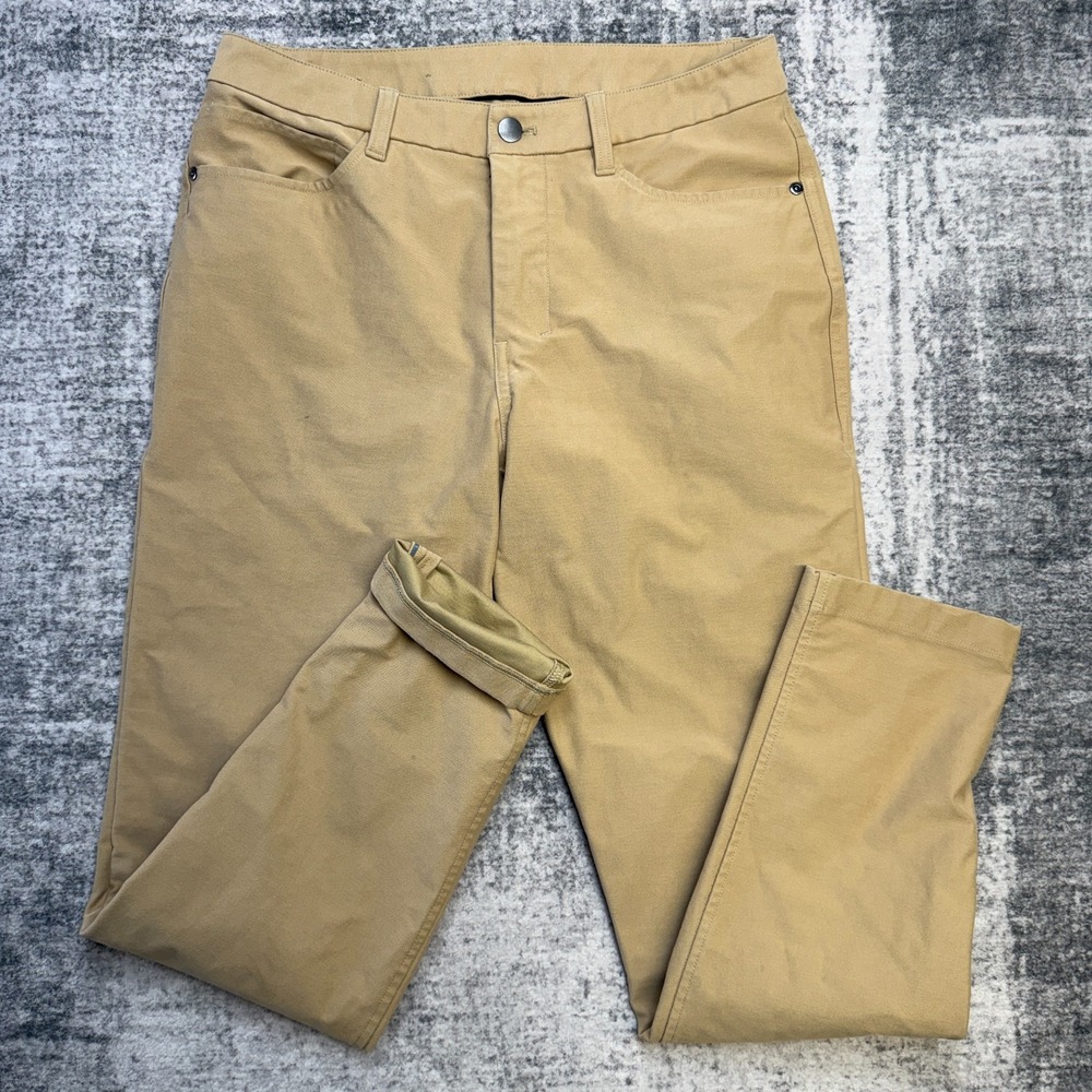 Lululemon ABC Pants Men 30x30 Khaki Slim Stretch Utilitech Reflective Commute